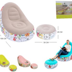 SILLON INFLABLE GRAFITI CON REPOSAPIES