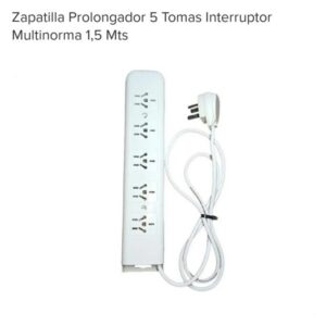 ZAPATILLA VR PLAST 5TOMA CON TECLA 1.5M