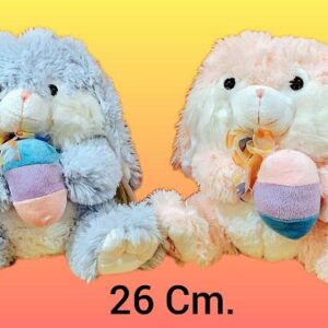 CONEJO CON HUEVO 2 COLORES 26CM