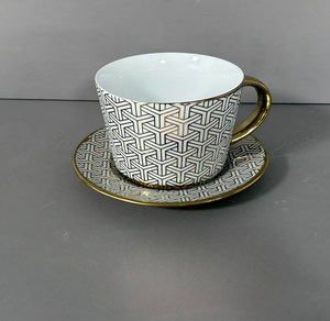 AA1505 TAZA CON PLATO CERAMICA CON DISEÑO