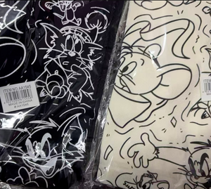 AA1545 TOTE BAG BLANCO Y NEGRO GATOS Y RATONES