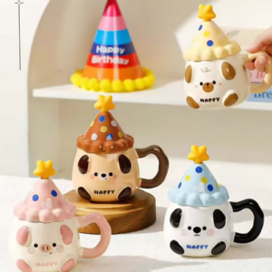 AA1609 TAZA CERAMICA ANIMALES DE FIESTA
