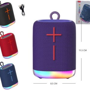 PARLANTE BLUETOOTH C/LUZ FM/USB FABRIC 11.5CM ALTO BT