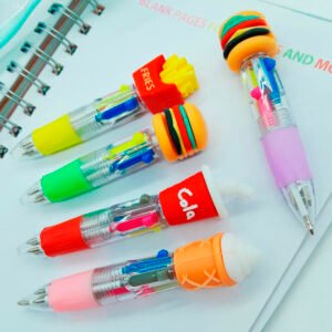 PK2403252 - Mini Birome 4 Colores Comida x 5