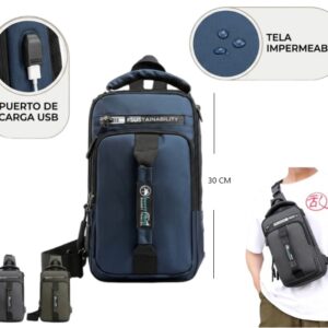 MOCHILA BANDOLERA UNISEX 30CM ALTO