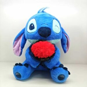 Peluche punto de costura sosteniendo una rosa ( 40cm)