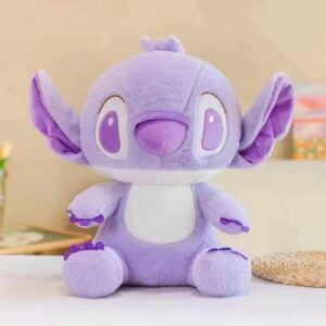 Peluche marioneta de pelo de conejo Stitch morada 45cm