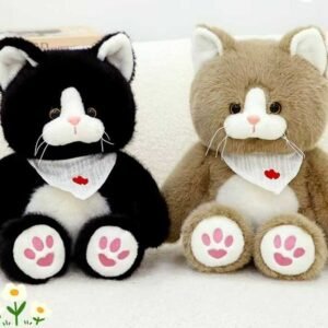 Bufanda Miling Mink Heart con diseño de gato, 35 cm