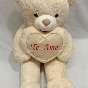 Oso con corazón brillos te amo 110cm 2 colores