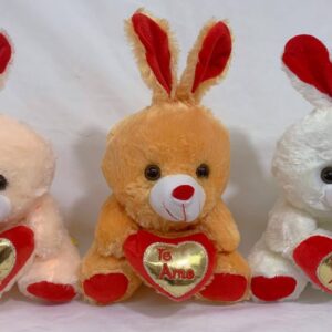 Conejo con corazón te amo 20cm 3 colores