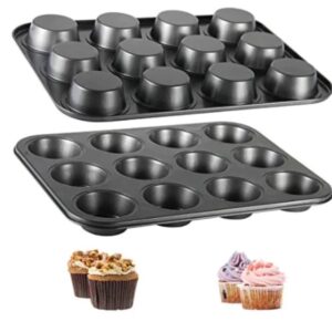 MOLDE MUFFINS DE NEGRO X 12 ANTIADHERENTE