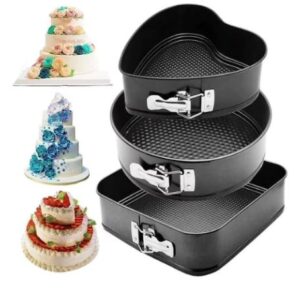 SET X 3 TORTERAS FORMAS DESMONTABLES ANTIADHERENTE 23-25-26 CM EN CAJA
