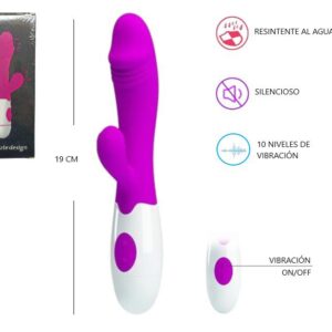 VIBRADOR DOBLE MUTE DESIGN 19CM ALTO