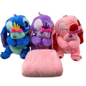 PELUCHE  STITCH CON MANTA Y MUÑECO APEGO