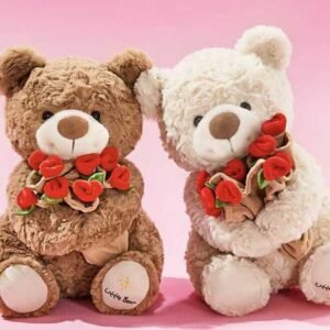 Oso de peluche rosa con bolsita aromática, 55 cm