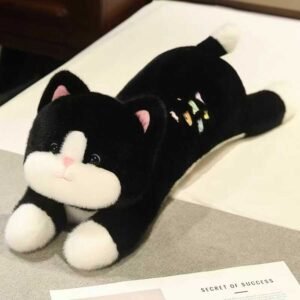 Gato sable dorado tumbado boca arriba 55 cm