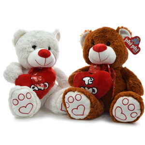 OSO PATAS MARCADAS Y CORAZON AL COSTADO CON SONIDO 30CM