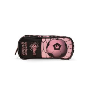 CARTUCHERA RECTANGULAR 1 CIERRE FUTBOL ROSA