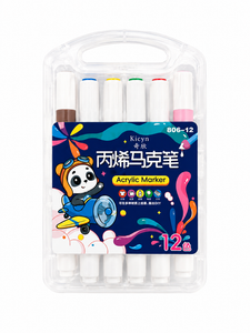 MARCADORES EN ESTUCHE RIGIDO 12 COLORES