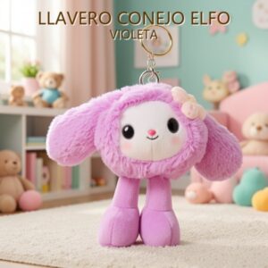 LLAVERO CONEJO ELFO VIOLETA