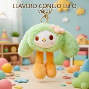 LLAVERO CONEJO ELFO VERDE