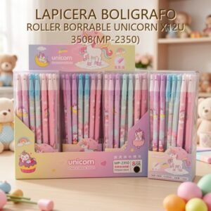 LAPICERA BOLIGRAFO ROLLER BORRABLE UNICORN X12U 3508(MP-2350)