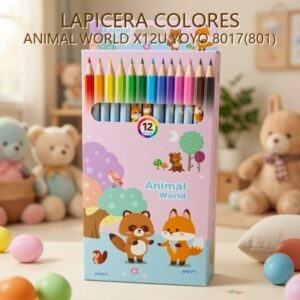 LAPICERA COLORES ANIMAL WORLD X12U YOYO 8017(801)