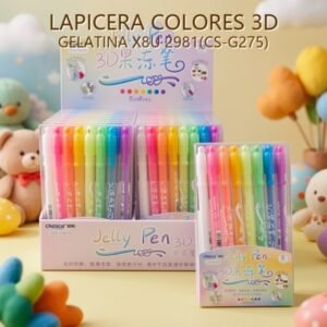 LAPICERA COLORES 3D GELATINA X8U 2981(CS-G275)