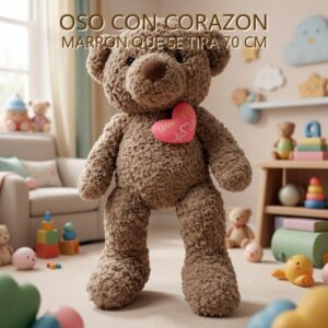 OSO CON CORAZON MARRON QUE SE TIRA 70 CM