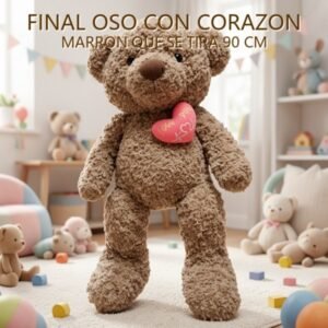 FINAL OSO CON CORAZON MARRON QUE SE TIRA 90 CM