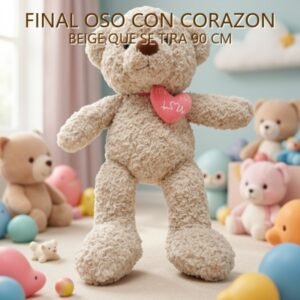FINAL OSO CON CORAZON BEIGE QUE SE TIRA 90 CM