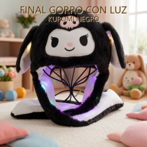 GORRO CON LUZ KUROMI NEGRO