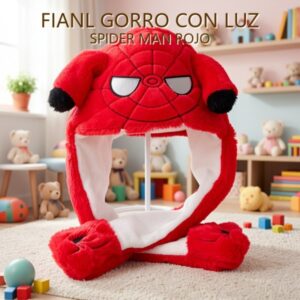 GORRO CON LUZ SPIDER MAN ROJO