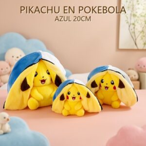 PIKACHU EN POKEBOLA AZUL 20CM