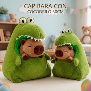 CAPIBARA CON COCODRILO 30CM