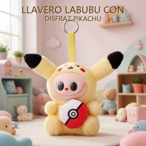 LLAVERO LABUBU CON DISFRAZ PIKACHU