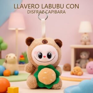 LLAVERO LABUBU CON DISFRAZ CAPIBARA