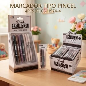 MARCADOR TIPO PINCEL 4PCS X1 CS-H974-4