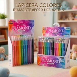 LAPICERA COLORES DIAMANTE 8PCS X1 CS-821A-8
