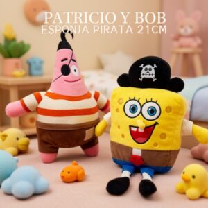 PATRICIO Y BOB ESPONJA PIRATA 21CM