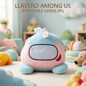 LLAVERO AMONG US REVERSIBLE VERDE.JPG