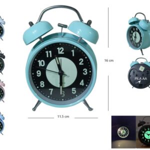 RELOJ DESPERTADOR ANALOGICO C/ALARMA CAMPANA A PILA