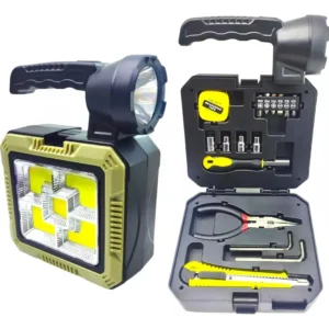 LINTERNA SOLAR C/CAJA DE HERRAMIENTA RECARGABLE USB