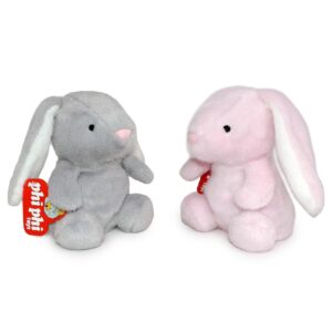 CONEJO GRIS Y ROSA 20CM