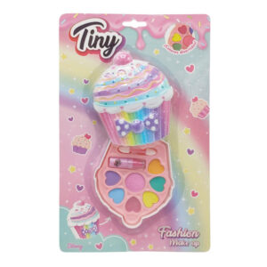 SET DE MAQUILLAJE MINI CUP CAKE ARCOIRIS 18.5 X 30 X 3.5 CM