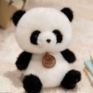 Figura de panda sentada de mesa, 10-18 cm.