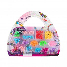 SET DE BIJOUTERIE PARA ARMAR COLLARES EN BLISTER CON FORMA DE CARTERITA