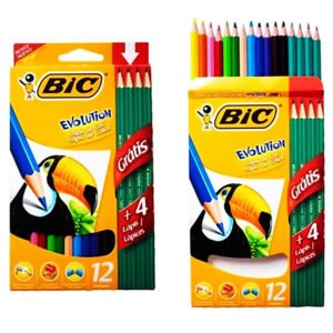 LAPIZ BIC EVOLUTION COLORIN X12L +4GRAF