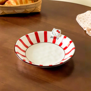 PLATO CERAMCA 8" GATO Y RAYAS ROJA 2025080820346