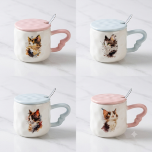 TAZA DE CERáMICA + TAPA DE CERáMICA + CUCHARA